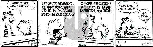 Calvin and Hobbes - Wednesday December 4, 1985 Comic Strip