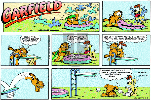 Garfield on Sunday June 8, 1986 Comic Strip