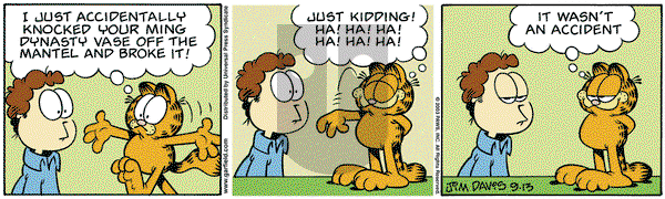 Garfield on Saturday September 13, 2003 Comic Strip