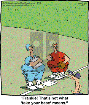 In the Bleachers on Friday April 19, 2019 Comic Strip