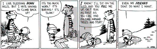 Calvin and Hobbes on Friday February 8, 1991 Comic Strip