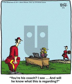 In the Bleachers on Monday May 9, 2011 Comic Strip