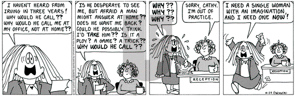 Cathy Classics on Monday May 26, 1997 Comic Strip