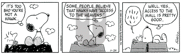 Peanuts on Thursday January 29, 1998 Comic Strip