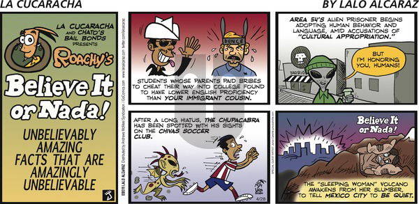 La Cucaracha on Sunday April 28, 2019 Comic Strip