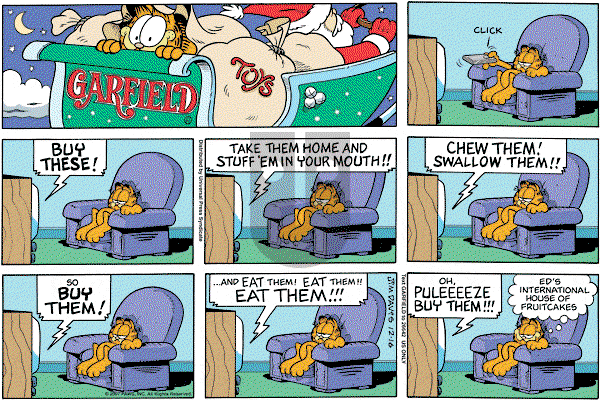 Garfield on Sunday December 16, 2007 Comic Strip
