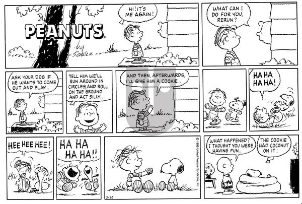 Peanuts on Sunday March 26, 1995 Comic Strip