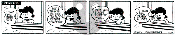 Peanuts on Thursday July 30, 1953 Comic Strip