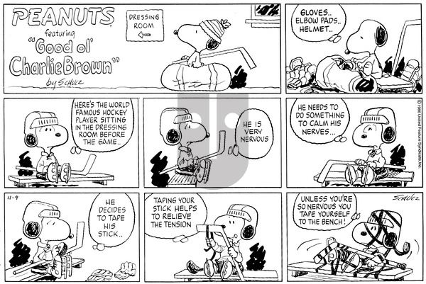 Peanuts on Sunday November 9, 1986 Comic Strip