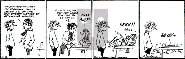 Doonesbury on Thursday November 12, 1970 Comic Strip