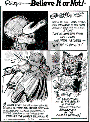 Ripley's Believe It or Not - Wednesday March 30, 2005 Comic Strip