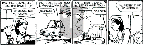 Calvin and Hobbes - Tuesday November 26, 1985 Comic Strip