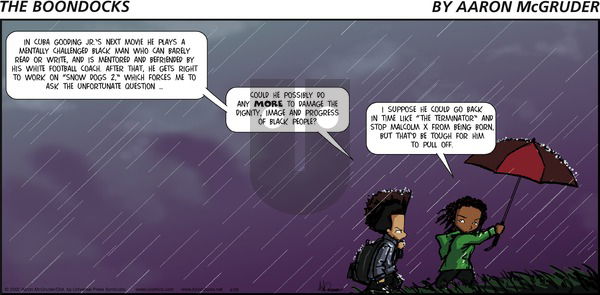 The Boondocks on Sunday April 21, 2002 Comic Strip