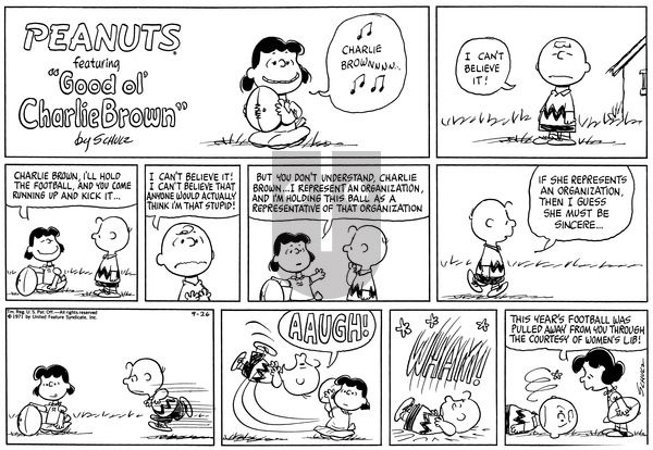 Peanuts on Sunday September 26, 1971 Comic Strip
