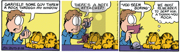 Garfield on Wednesday August 28, 1996 Comic Strip