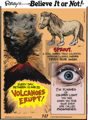Ripley's Believe It or Not on Wednesday July 27, 2016 Comic Strip