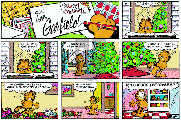 Garfield on Sunday December 26, 1993 Comic Strip