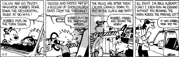 Calvin and Hobbes - Tuesday September 9, 1986 Comic Strip