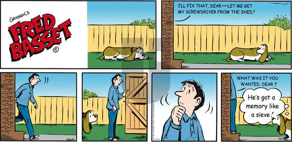 Fred Basset on Sunday March 15, 2015 Comic Strip
