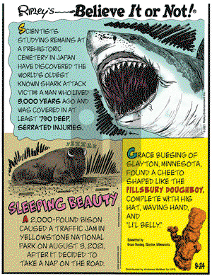 Ripley's Believe It or Not on Friday September 24, 2021 Comic Strip