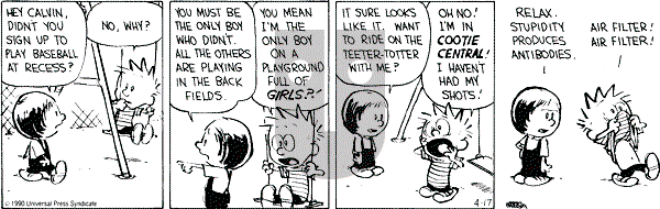 Calvin and Hobbes - Tuesday April 17, 1990 Comic Strip