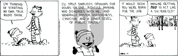 Calvin and Hobbes - Thursday January 19, 1995 Comic Strip