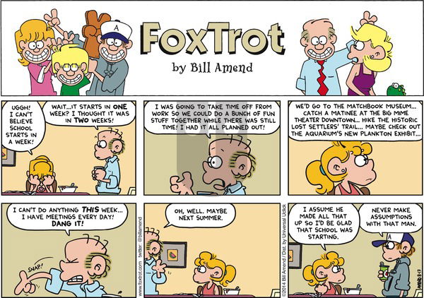 FoxTrot on Sunday August 17, 2014 Comic Strip