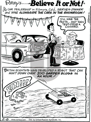 Ripley's Believe It or Not on Friday February 8, 2002 Comic Strip