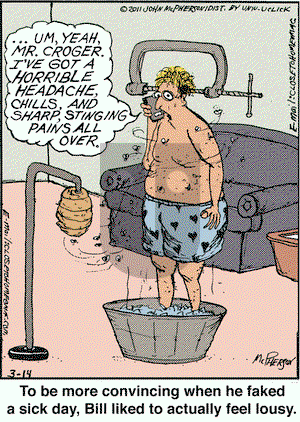 Close to Home on Monday March 14, 2011 Comic Strip