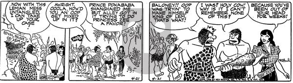 Alley Oop on Thursday April 21, 1949 Comic Strip