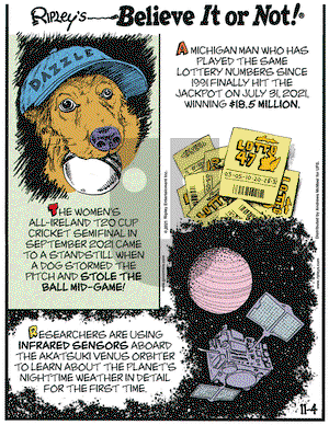 Ripley's Believe It or Not - Thursday November 4, 2021 Comic Strip