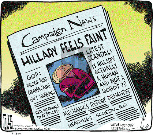 Tom Toles on Tuesday September 13, 2016 Comic Strip