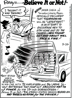 Ripley's Believe It or Not on Monday September 15, 2003 Comic Strip