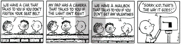 Peanuts on Monday February 13, 1984 Comic Strip