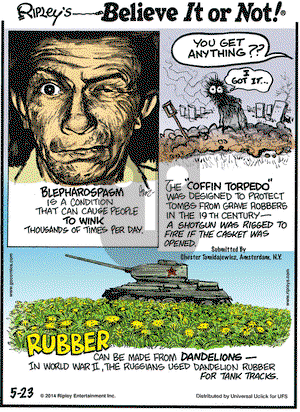 Ripley's Believe It or Not on Friday May 23, 2014 Comic Strip
