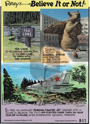 Ripley's Believe It or Not on Saturday August 11, 2018 Comic Strip