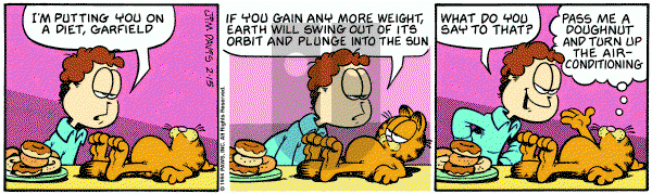 Garfield on Tuesday February 15, 1994 Comic Strip