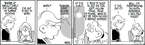 FoxTrot on Tuesday June 13, 1989 Comic Strip