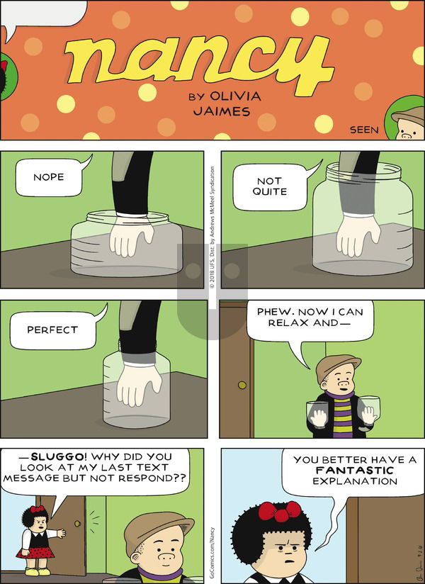 Nancy on Sunday September 2, 2018 Comic Strip