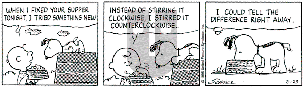 Peanuts - Thursday February 23, 1995 Comic Strip