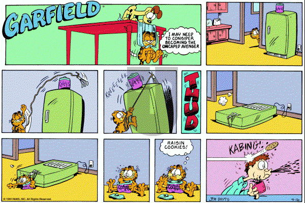Garfield on Sunday April 16, 1989 Comic Strip