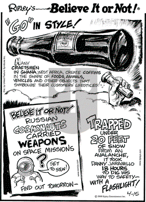 Ripley's Believe It or Not on Tuesday April 15, 2008 Comic Strip