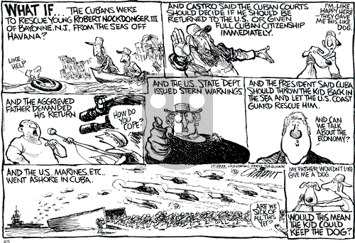 Pat Oliphant on Wednesday April 5, 2000 Comic Strip