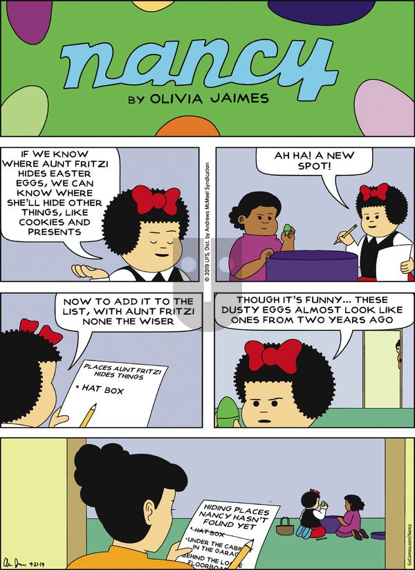 Nancy on Sunday April 21, 2019 Comic Strip