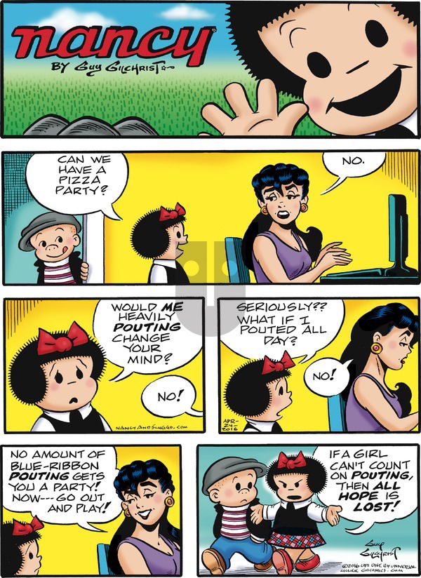 Nancy on Sunday April 24, 2016 Comic Strip