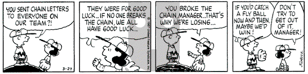 Peanuts on Friday June 16, 1995 Comic Strip