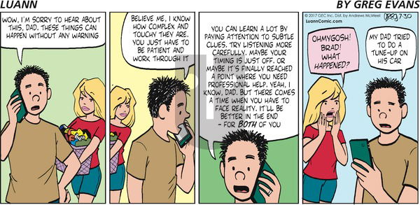 Luann on Sunday July 30, 2017 Comic Strip