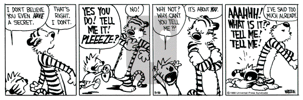 Calvin and Hobbes on Wednesday March 16, 1988 Comic Strip