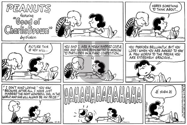 Peanuts on Sunday December 21, 1975 Comic Strip