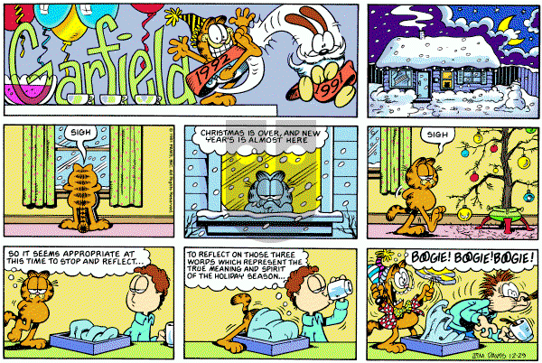 Garfield on Sunday December 29, 1991 Comic Strip
